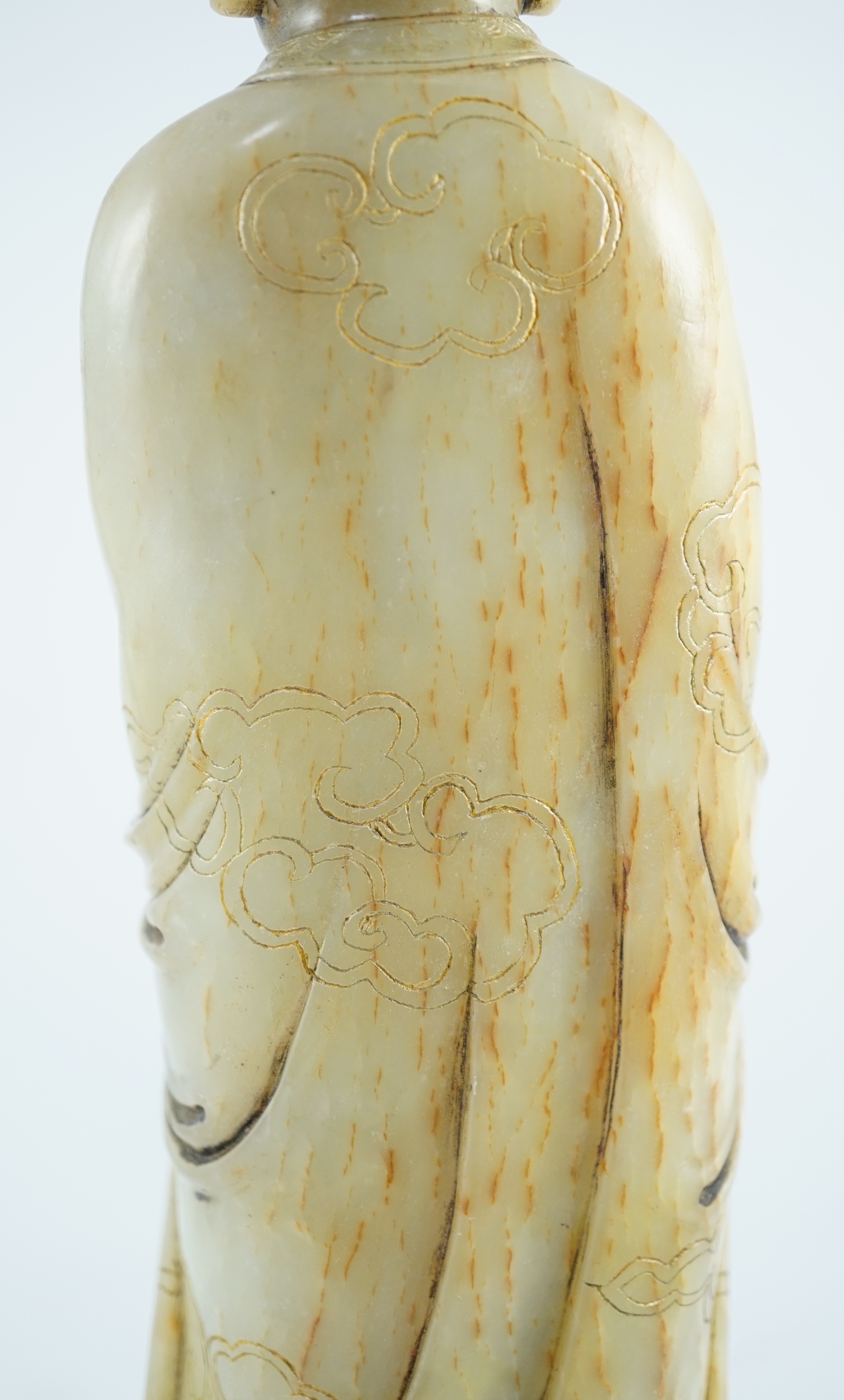 A Chinese soapstone standing figure of Guanyin, 19th century, 38cm high